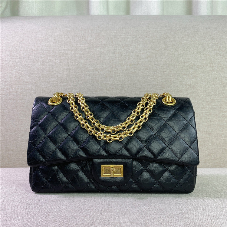 New Top Layer Cowhide Bursting Cracked Rhombus Women's shoulder Bag