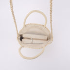 Beach Braided Bag Round Tote Shoulder