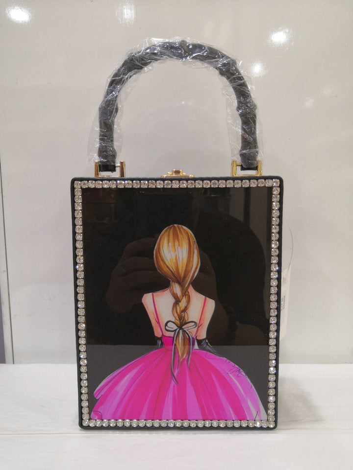 Fashion Printed Pattern Handbag Acrylic Female Bag
