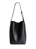 Large Capacity Solid Color Simple Lychee Pattern shoulder Bag
