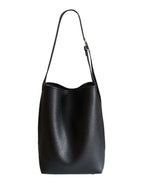 Large Capacity Solid Color Simple Lychee Pattern shoulder Bag