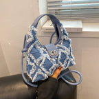 Women's Denim One Shoulder handbag Crescent Bag New Trend Tassel
