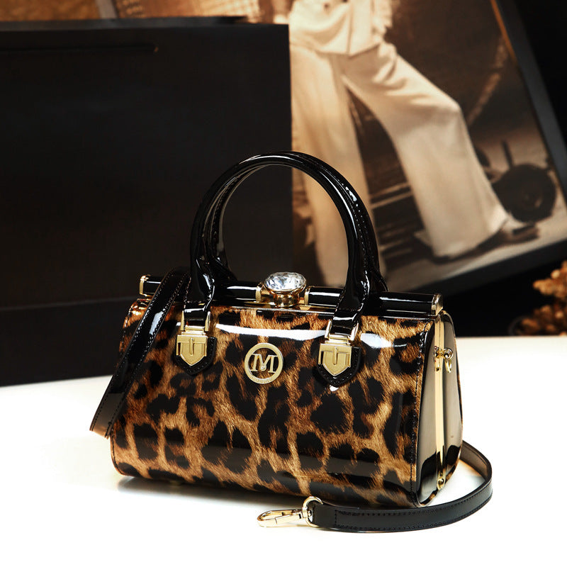 Senior Texture Patent Leather One Shoulder Unique Brand Lady handBag