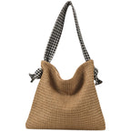 Ins Ethnic Style Straw Woven One Shoulder Cute Bow Bag