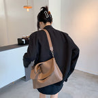 Imitation Leather Large Capacity Bucket Portable Shoulder Bag