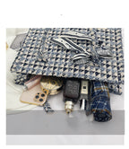 Textured Plaid Commuter Canvas Large Capacity handbag