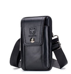 Leather Shoulder Messenger Bag Wear Belt Mobile Phone