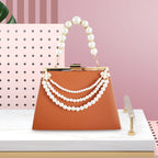 European And American Pearl Chain handBag Sheepskin Pattern