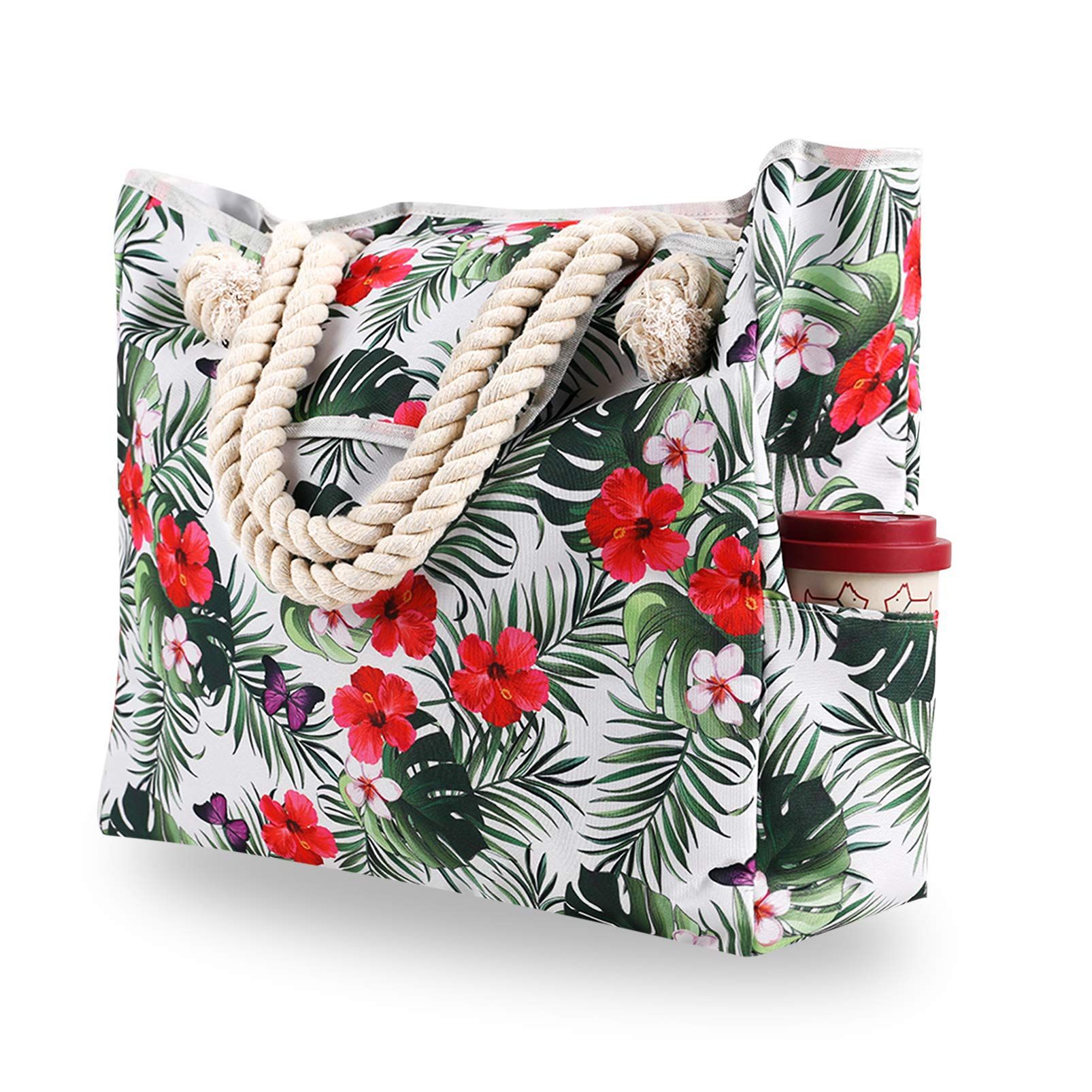 Large Capacity shoulder bag Fashion Print Women's Canvas Beach Bag
