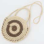 Beach Braided Bag Round Tote Shoulder