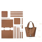 Hand Carry Soft Leather Large Capacity Handbag Diy Material
