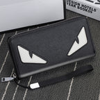 Men's Zipper Multi-card Cross Pattern Clutch