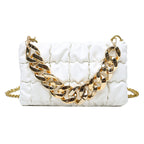 European And American Lattice Thick Chain Portable Small Square Bag