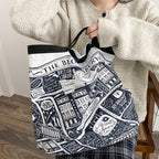 Retro Illustration Handbag Female Ins