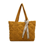 Women's Winter New Silk Scarf Rhombus Large-capacity Padded Shoulder Bag