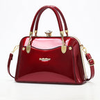 New Popular Bright Leather Steel Frame Fashion Handbag
