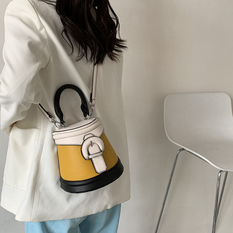 Personalized Lock Bag One Shoulder Western Style bucket bag Women's