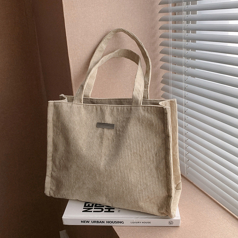Simple And Fashionable Corduroy shoulder bag