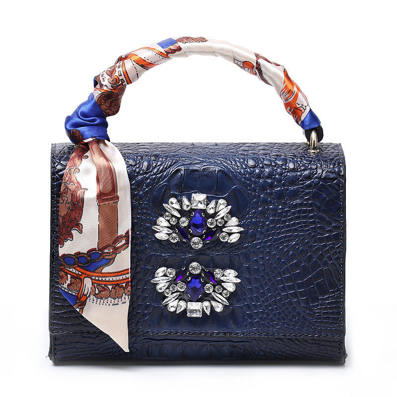 Women's Autumn And Winter Fashion One-shoulder Diagonal Diamond hand Bag