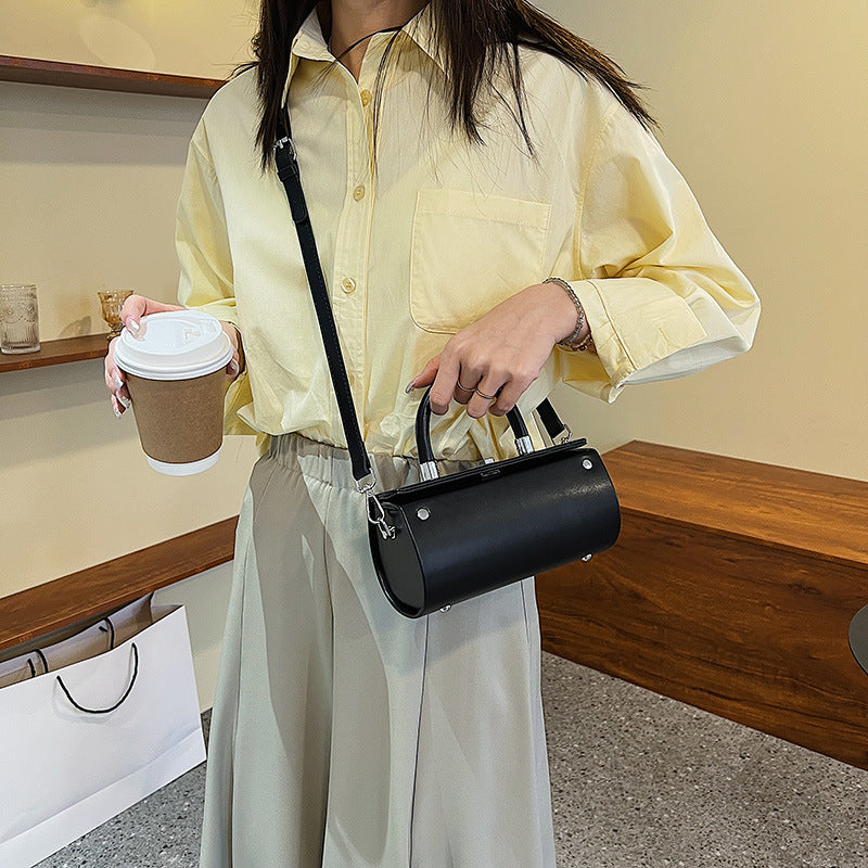Women's Fashion All-match Hand-held Cylinder Bag Shoulder Messenger