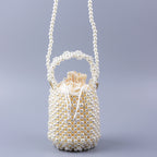 Women's Hand-woven Pearl Bucket Handbag