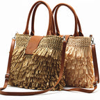 Women's Woven One Shoulder Messenger HandBag