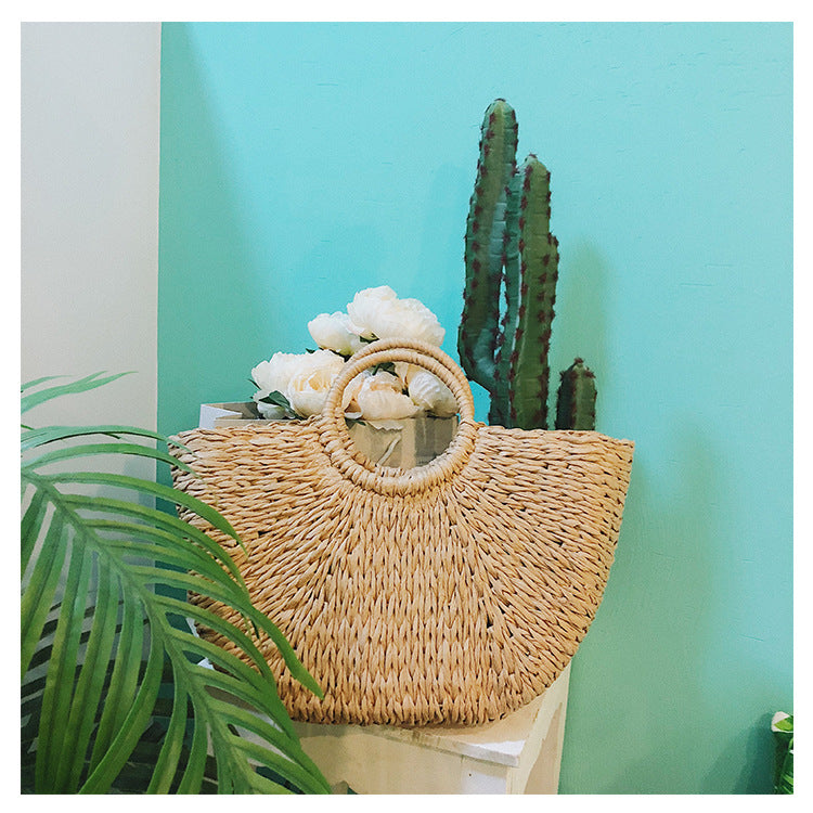 Seaside Holiday Woven One Shoulder All Match Straw handBag