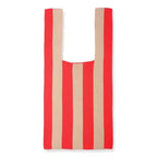 Color Stripe Checkerboard Knitted Shopping Bag Handbag