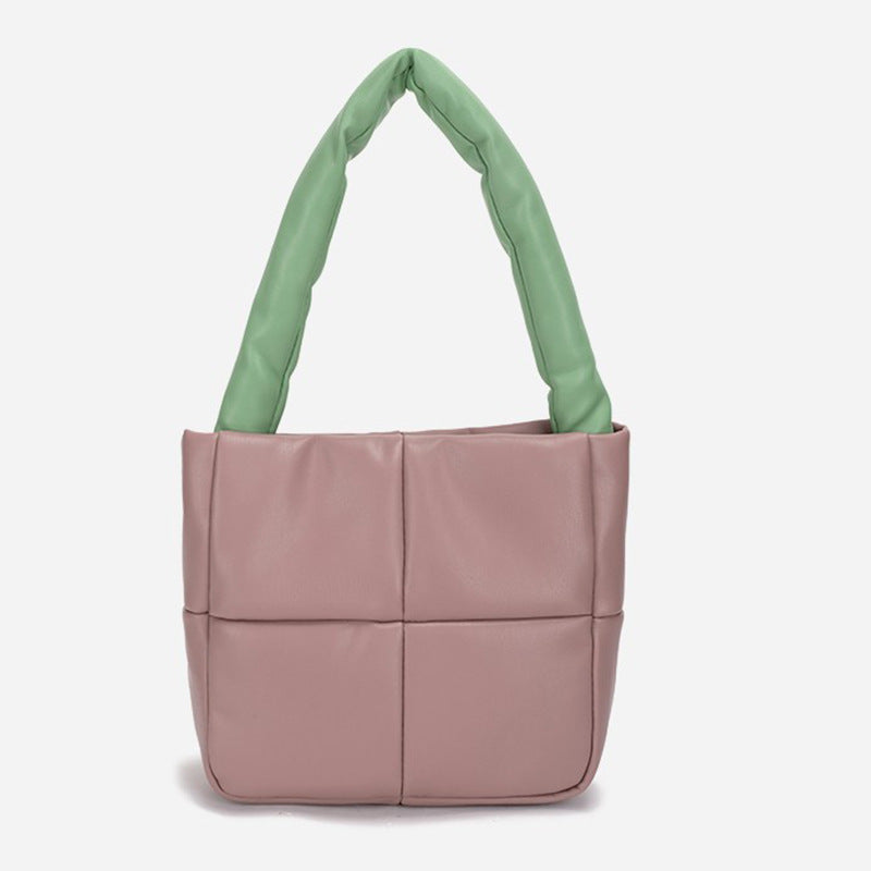 Small Cute Down shoulder bag Soft Leather Rhomboid