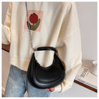 Fashion Chain Slung Saddle Bag Personality