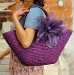 Fashionable Natural Wheat Straw Woven Shoulder Bag