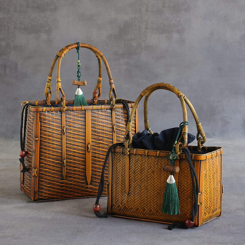 Bamboo Weaving Literary Youth Ceremony Storage Handbag