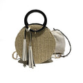 The New Small Round Bag Made Of Grass Single crossbody Bag Simple