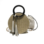 The New Small Round Bag Made Of Grass Single crossbody Bag Simple