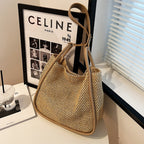 Women's Large Capacity Hand-held One-shoulder Woven Straw Bag