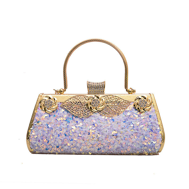 Metal Handbag With Diamond evening bag