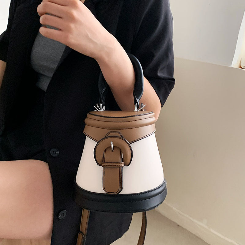 Personalized Lock Bag One Shoulder Western Style bucket bag Women's