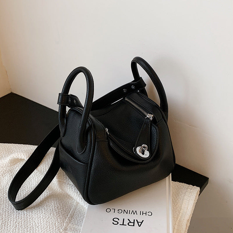 Lychee Crossbody Solid Color Tote Ladies Bag