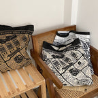 Retro Illustration Handbag Female Ins