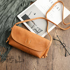 Vintage Literature Style Horizontal Soft Leather mini Bag