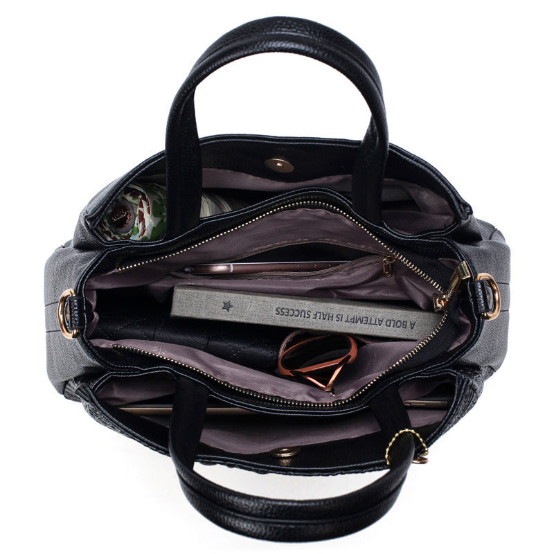 Classic Pattern Women's One-shoulder Diagonal Bag Simple Large-capacity Handbag