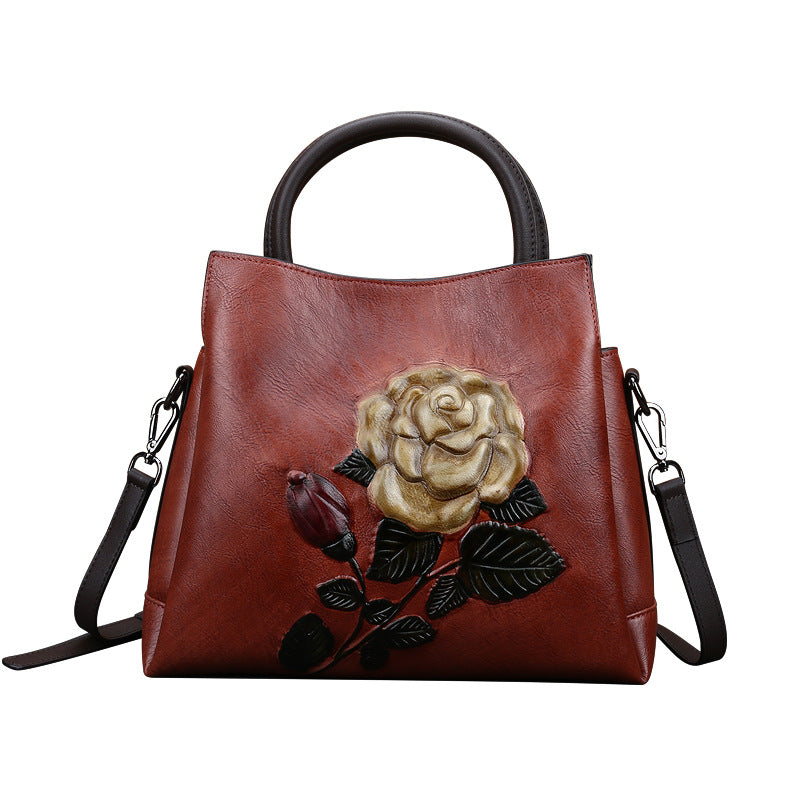 Hand-rubbed color handbag