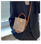 Versatile One Shoulder Crossbody Embroidered Small Square Bag