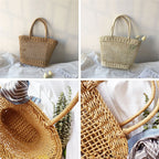 Fashion Simple Casual Hollow Straw bucket Bag