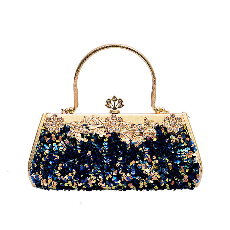 Metal Handbag With Diamond evening bag