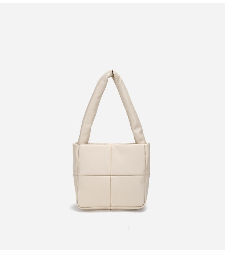 Small Cute Down shoulder bag Soft Leather Rhomboid