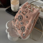 Fully Hand-made Drill Wrapped Banquet Bucket Handbag