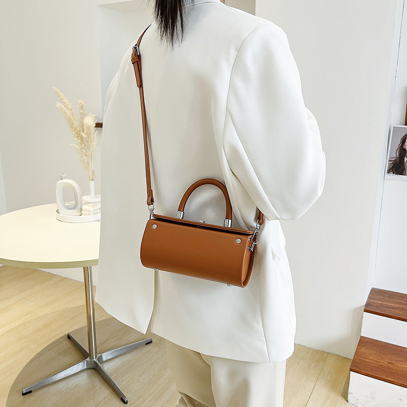 Women's Fashion All-match Hand-held Cylinder Bag Shoulder Messenger