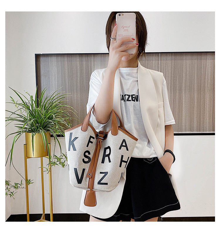 Popular Printing Handbag Wild Texture Canvas handbag