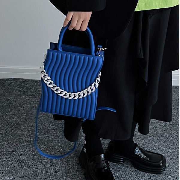 New Niche Klein Blue Chain Messenger Bag